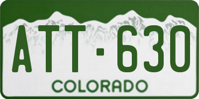 CO license plate ATT630