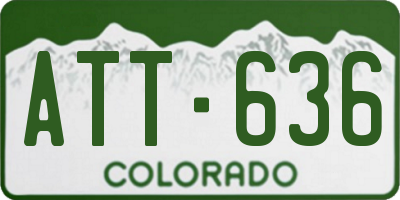 CO license plate ATT636