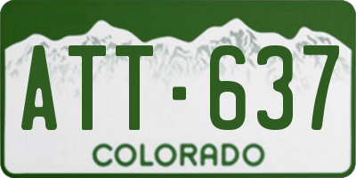 CO license plate ATT637
