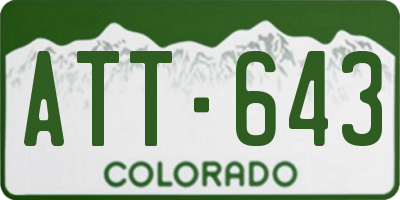 CO license plate ATT643
