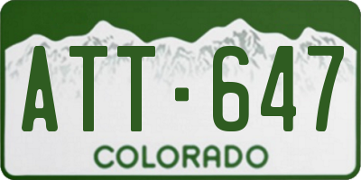 CO license plate ATT647