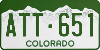 CO license plate ATT651