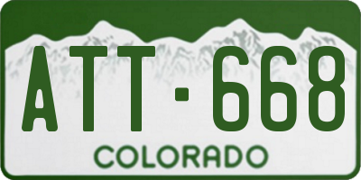 CO license plate ATT668