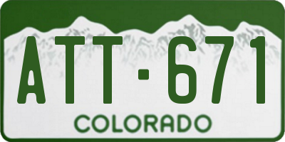 CO license plate ATT671