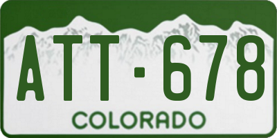 CO license plate ATT678