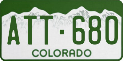 CO license plate ATT680