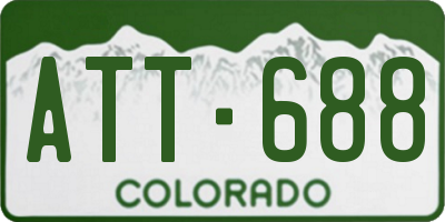 CO license plate ATT688
