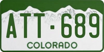 CO license plate ATT689