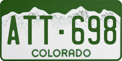 CO license plate ATT698