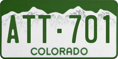 CO license plate ATT701