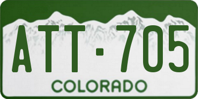 CO license plate ATT705