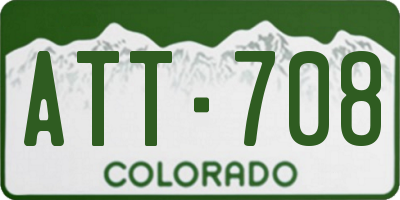 CO license plate ATT708