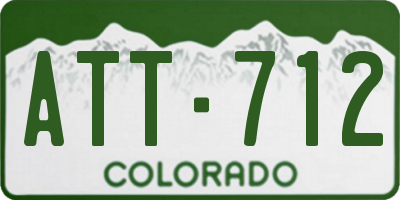 CO license plate ATT712