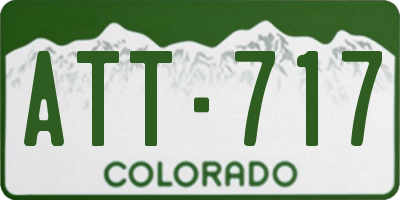 CO license plate ATT717