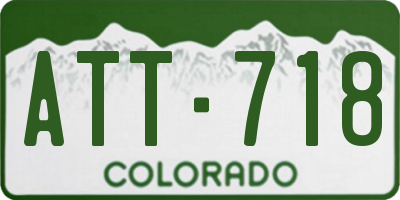 CO license plate ATT718
