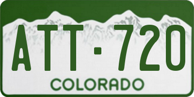 CO license plate ATT720