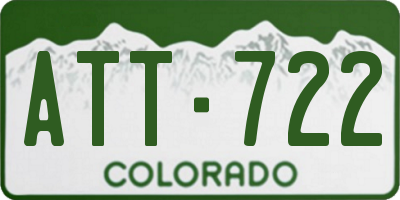 CO license plate ATT722