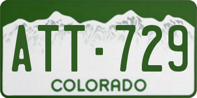 CO license plate ATT729