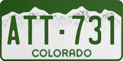 CO license plate ATT731