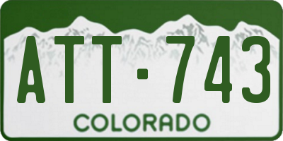 CO license plate ATT743