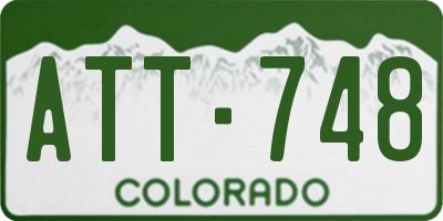 CO license plate ATT748