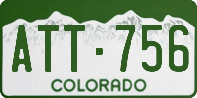 CO license plate ATT756