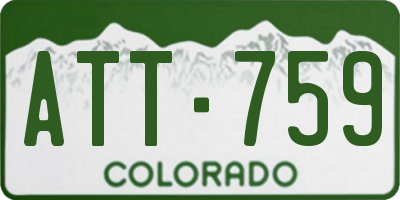 CO license plate ATT759