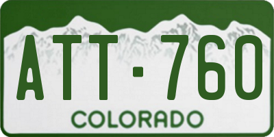 CO license plate ATT760
