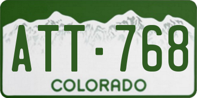 CO license plate ATT768