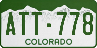 CO license plate ATT778