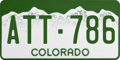 CO license plate ATT786