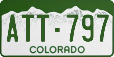 CO license plate ATT797