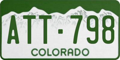 CO license plate ATT798
