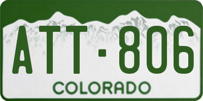 CO license plate ATT806