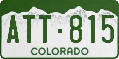 CO license plate ATT815