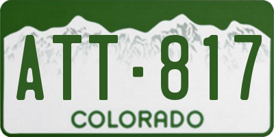 CO license plate ATT817