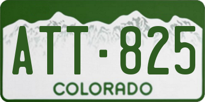 CO license plate ATT825