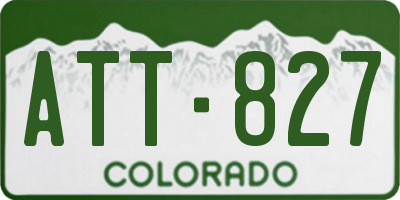 CO license plate ATT827