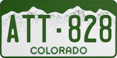 CO license plate ATT828