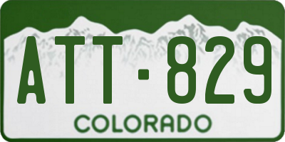 CO license plate ATT829
