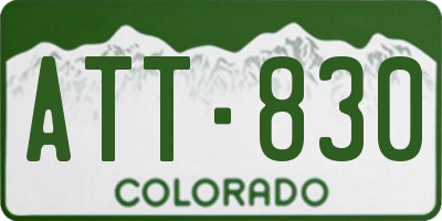 CO license plate ATT830