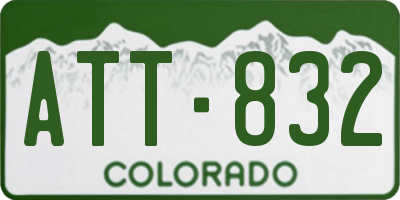 CO license plate ATT832