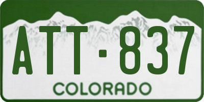 CO license plate ATT837