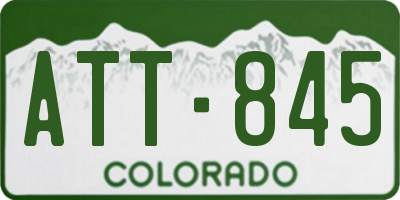 CO license plate ATT845