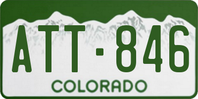 CO license plate ATT846