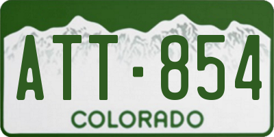 CO license plate ATT854