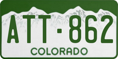 CO license plate ATT862
