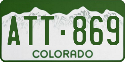 CO license plate ATT869