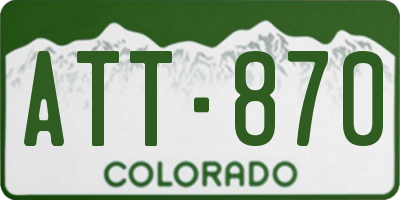 CO license plate ATT870