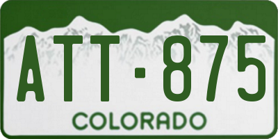 CO license plate ATT875